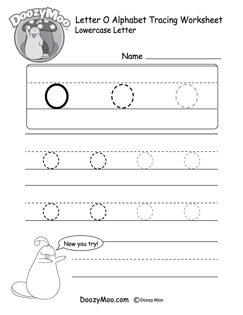 Lowercase Letter &amp;quot;o&amp;quot; Tracing Worksheet - Doozy Moo inside Trace Letter O Worksheets Preschool