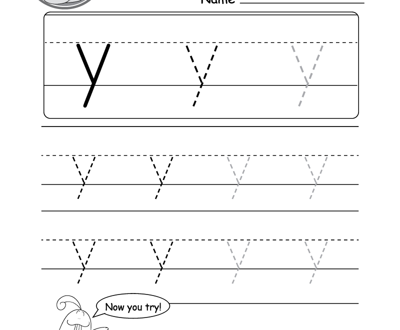 Lowercase Letter "y" Tracing Worksheet - Doozy Moo pertaining to Trace Letter Y Worksheets