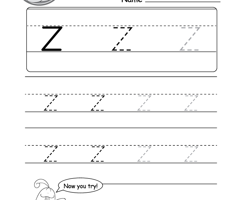 Lowercase Letter "z" Tracing Worksheet - Doozy Moo inside Tracing Letters A To Z
