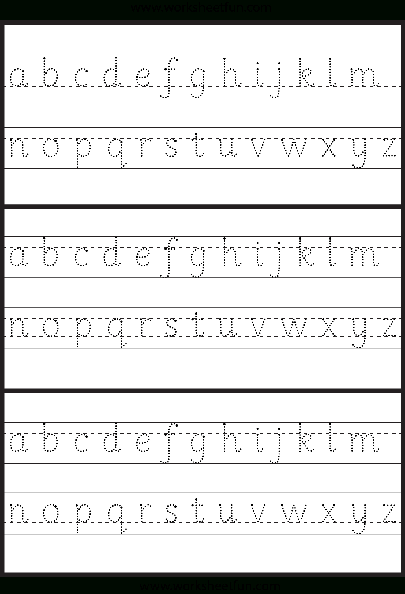 Lowercase Tracing Worksheet 