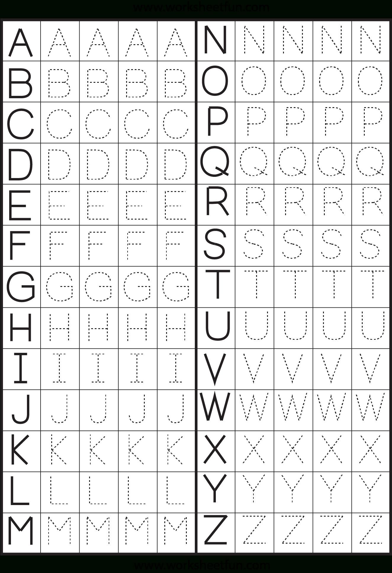 Tracing Letters Of The Alphabet Worksheets