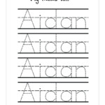 Name Trace Worksheet – Pointeuniform.club intended for Letter Tracing Worksheets Custom