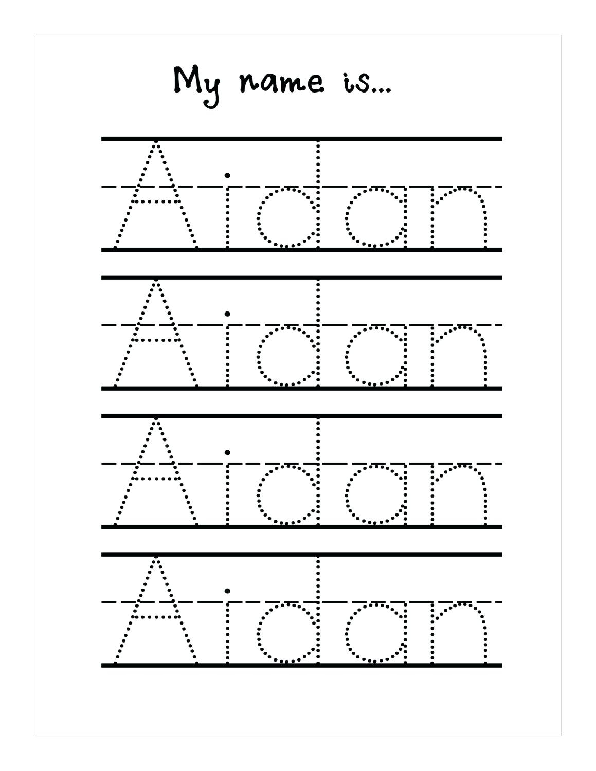 Name Trace Worksheet – Pointeuniform.club intended for Letter Tracing Worksheets Custom