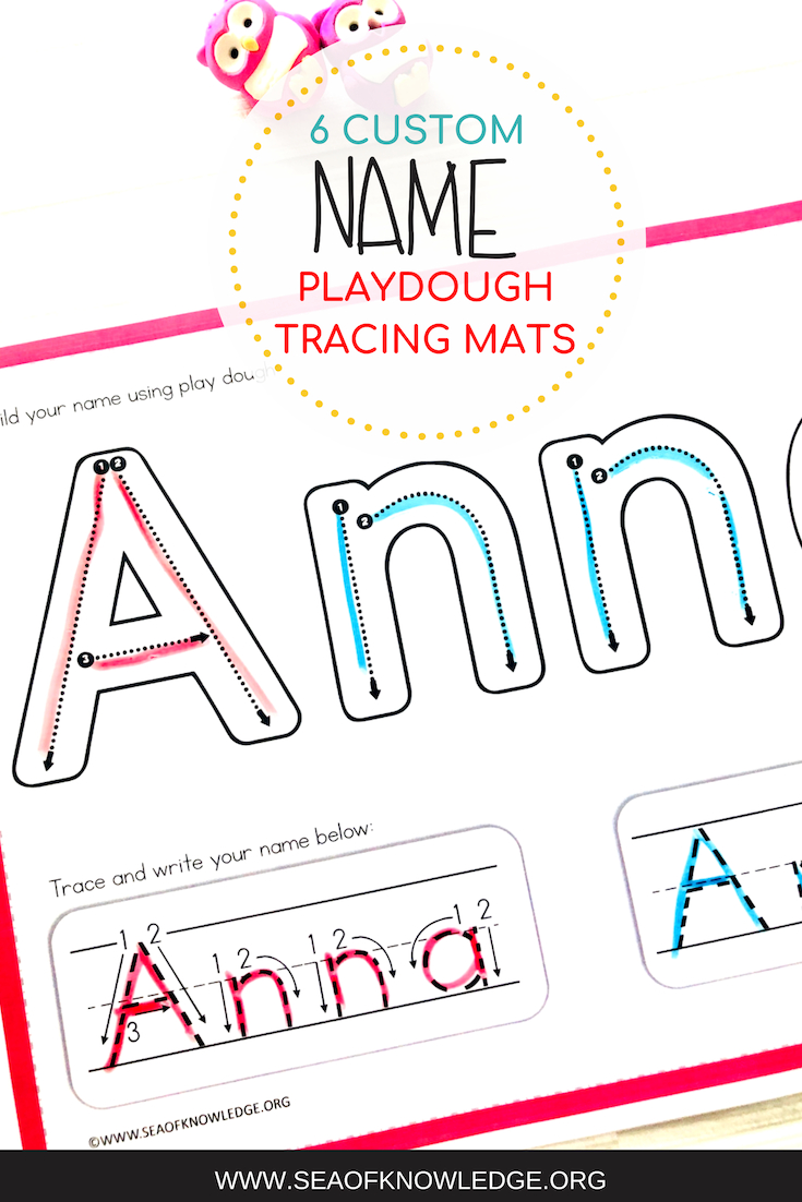 Name Tracing Letter Formation And Playdough Mats - Editable with Tracing Letters With Playdough