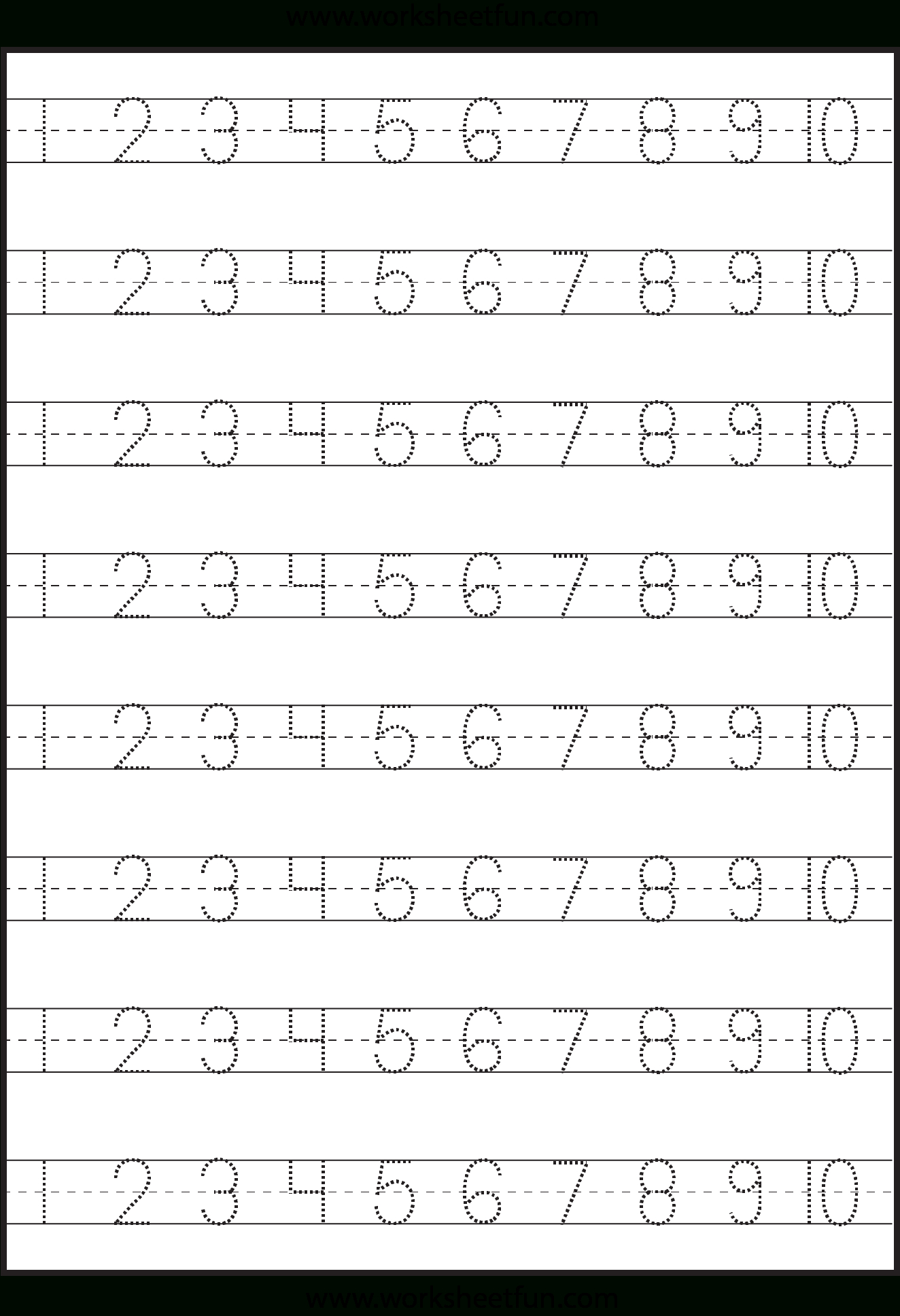 Number Tracing – 1-10 – Worksheet / Free Printable with Tracing Numbers And Letters Worksheets