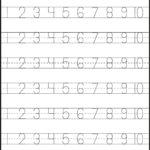 Number Tracing 1-10 - Worksheet | Kindergarten Worksheets pertaining to Free Tracing Letters And Numbers For Preschoolers