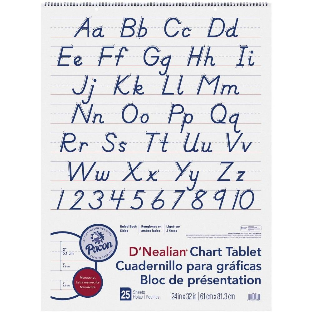 Pacon D&amp;#039;nealian Manuscript Chart Tablet, 24 X 32 Inches, 2 throughout D&amp;amp;#039;nealian Letter Tracing Worksheets