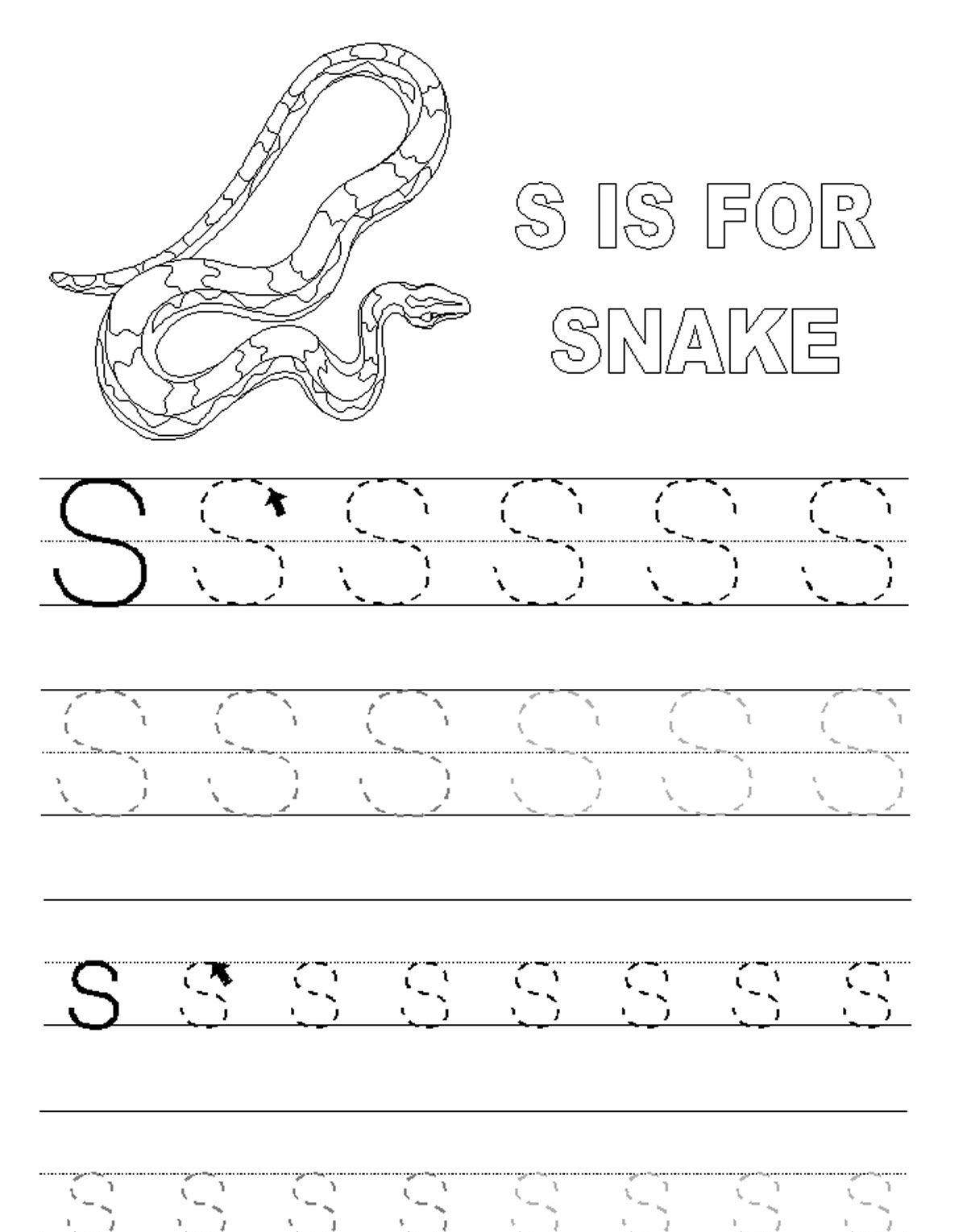 Pindiana Reid On Toddler Time | Letter S Worksheets intended for Children&amp;amp;#039;s Tracing Letters