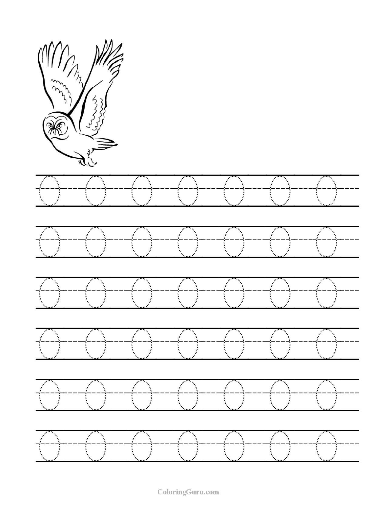 Trace Letter O Worksheets | TracingLettersWorksheets.com