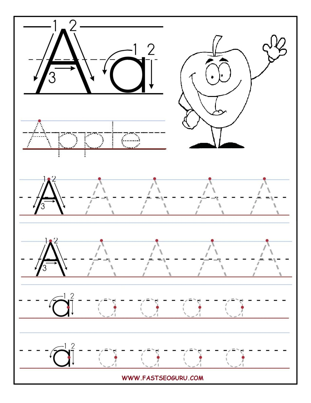 tracing letters for preschool printables