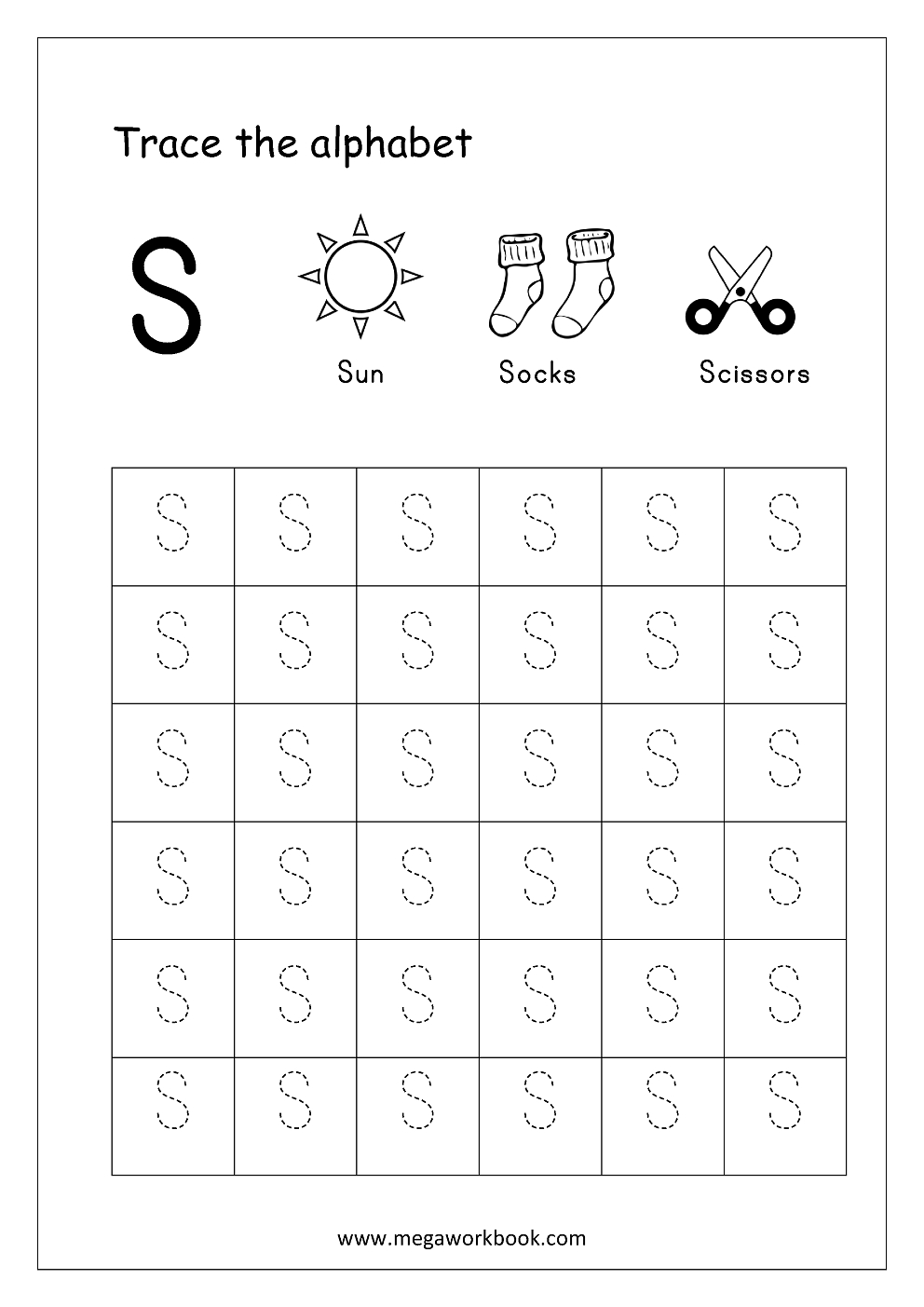 capital letters alphabet tracing sheets