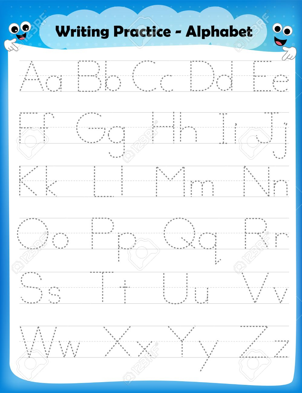 Practice Tracing Alphabet Letters Tracinglettersworksheetscom Free Kindergarten Worksheets