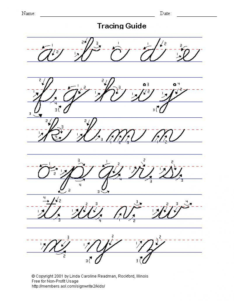 Abcs Tracing Cursive Letters - TracingLettersWorksheets.com