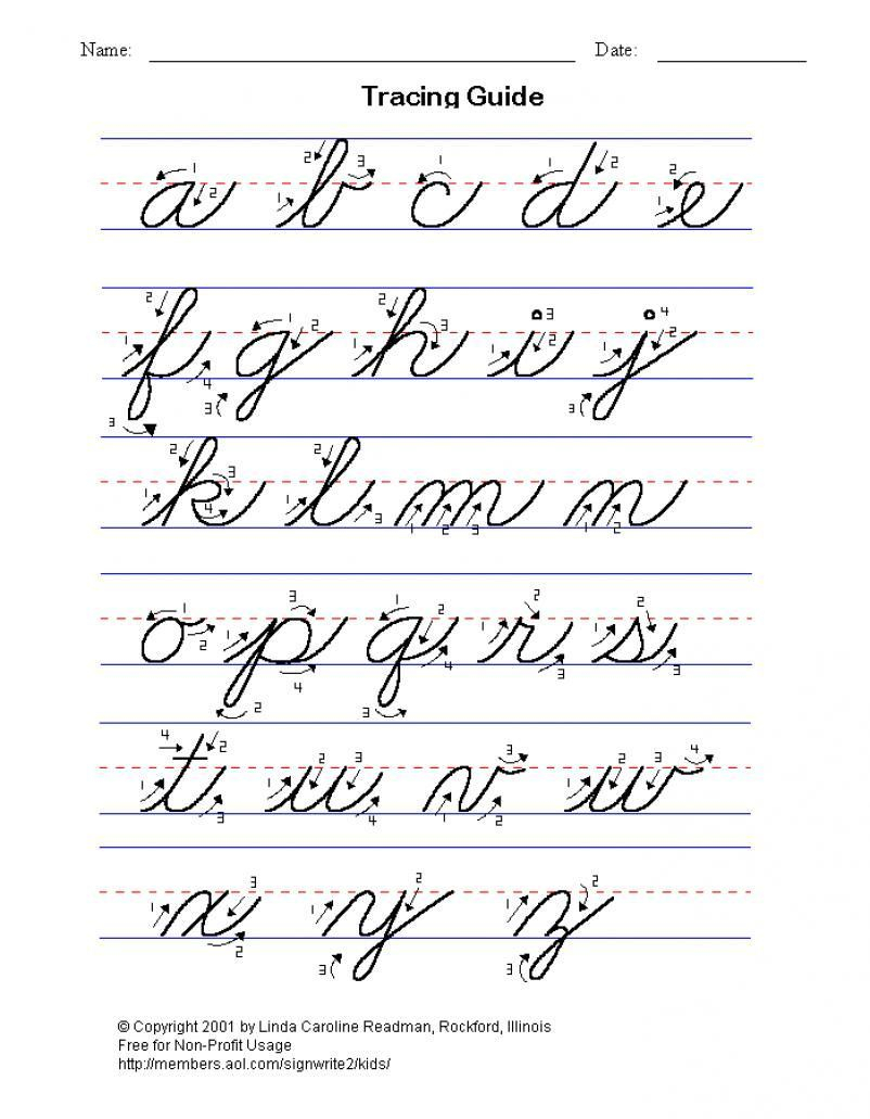 Practice-Cursive-Writing-The-Alphabet Lower And Upper Case regarding Script Tracing Letters