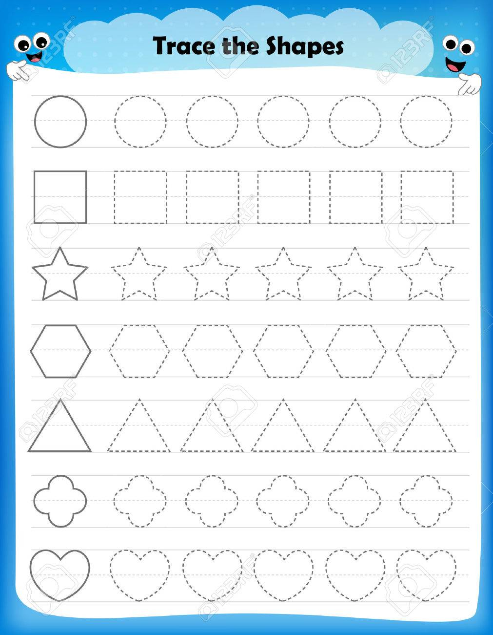 tracing shapes and letters tracinglettersworksheetscom