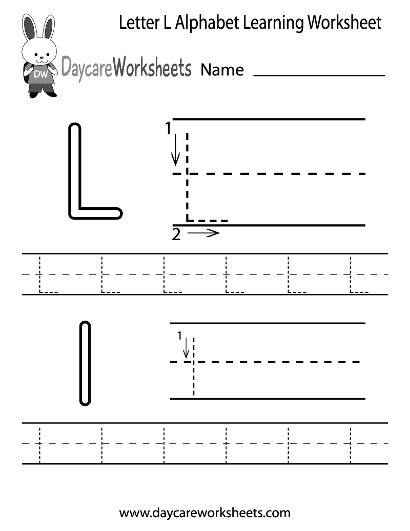 tracing letter l worksheets for kindergarten