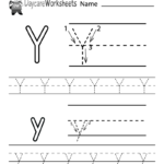 Preschoolers Can Color In The Letter Y And Then Trace It for Trace Letter Y Worksheets