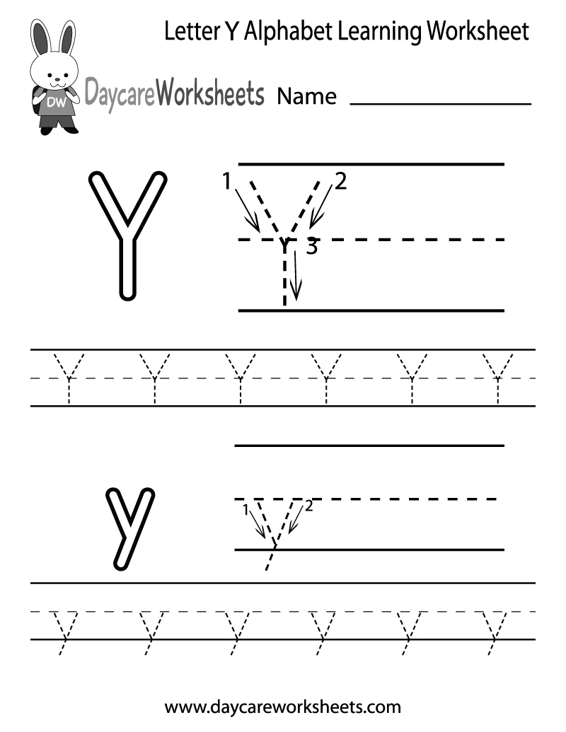 Trace Letter Y Worksheets  TracingLettersWorksheets.com