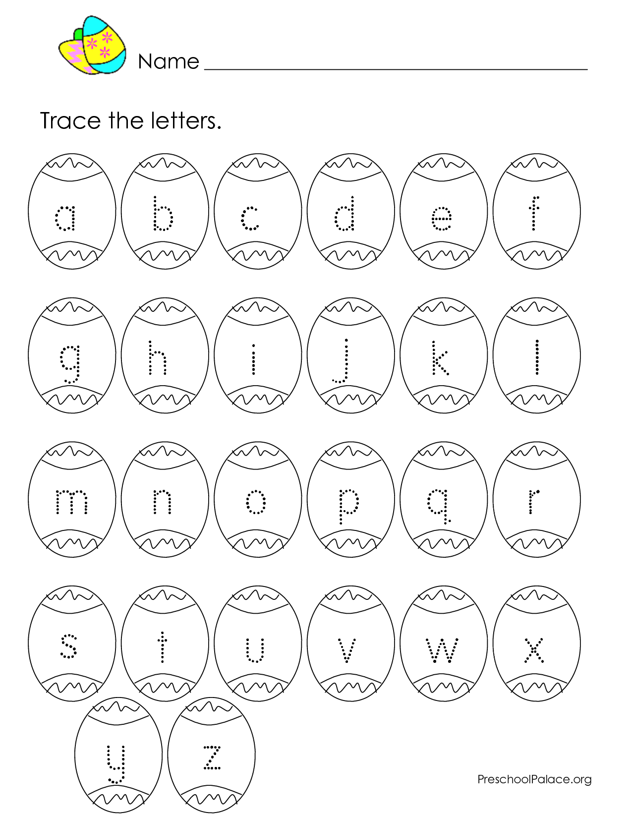 Printable Alphabet Letter Tracing Worksheets Easter Trace intended for Importance Of Tracing Letters