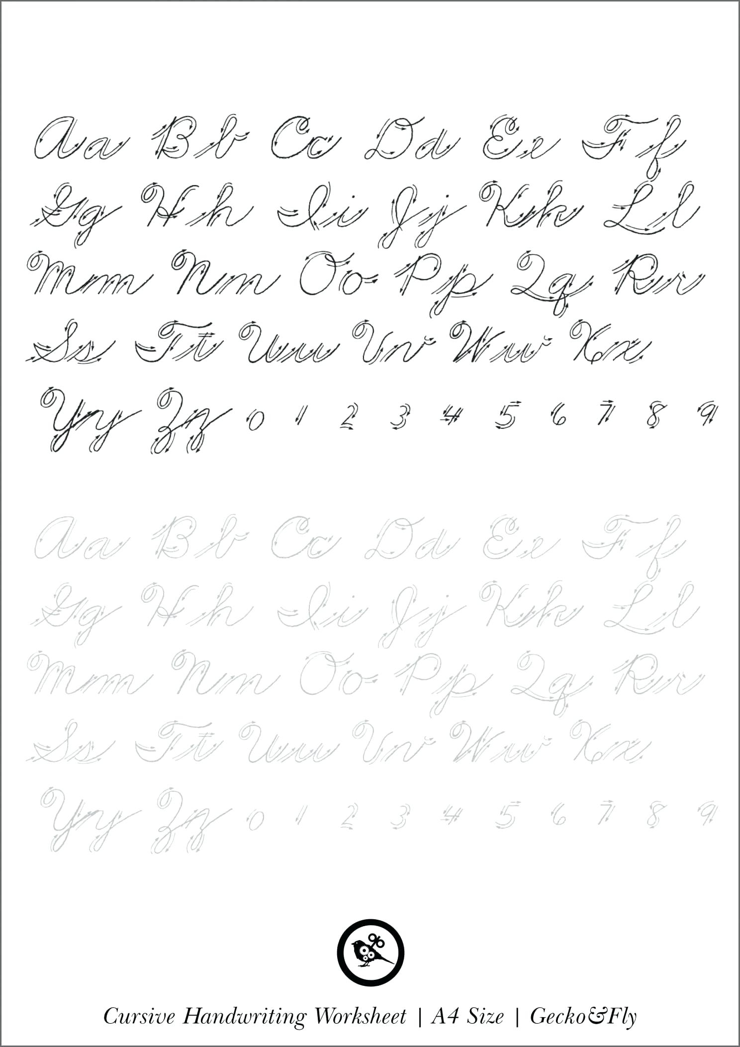 Printable Cursive Handwriting 5 Printable Cursive in Tracing Letters Worksheets Generator