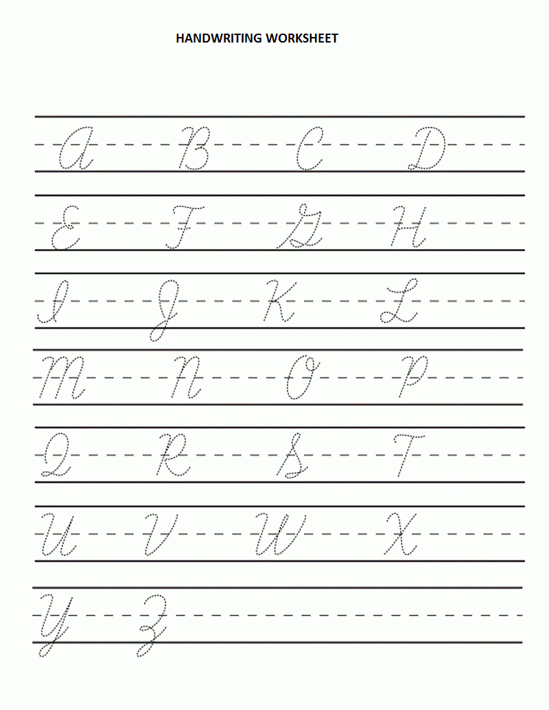 Cursive Abc Tracing Sheet