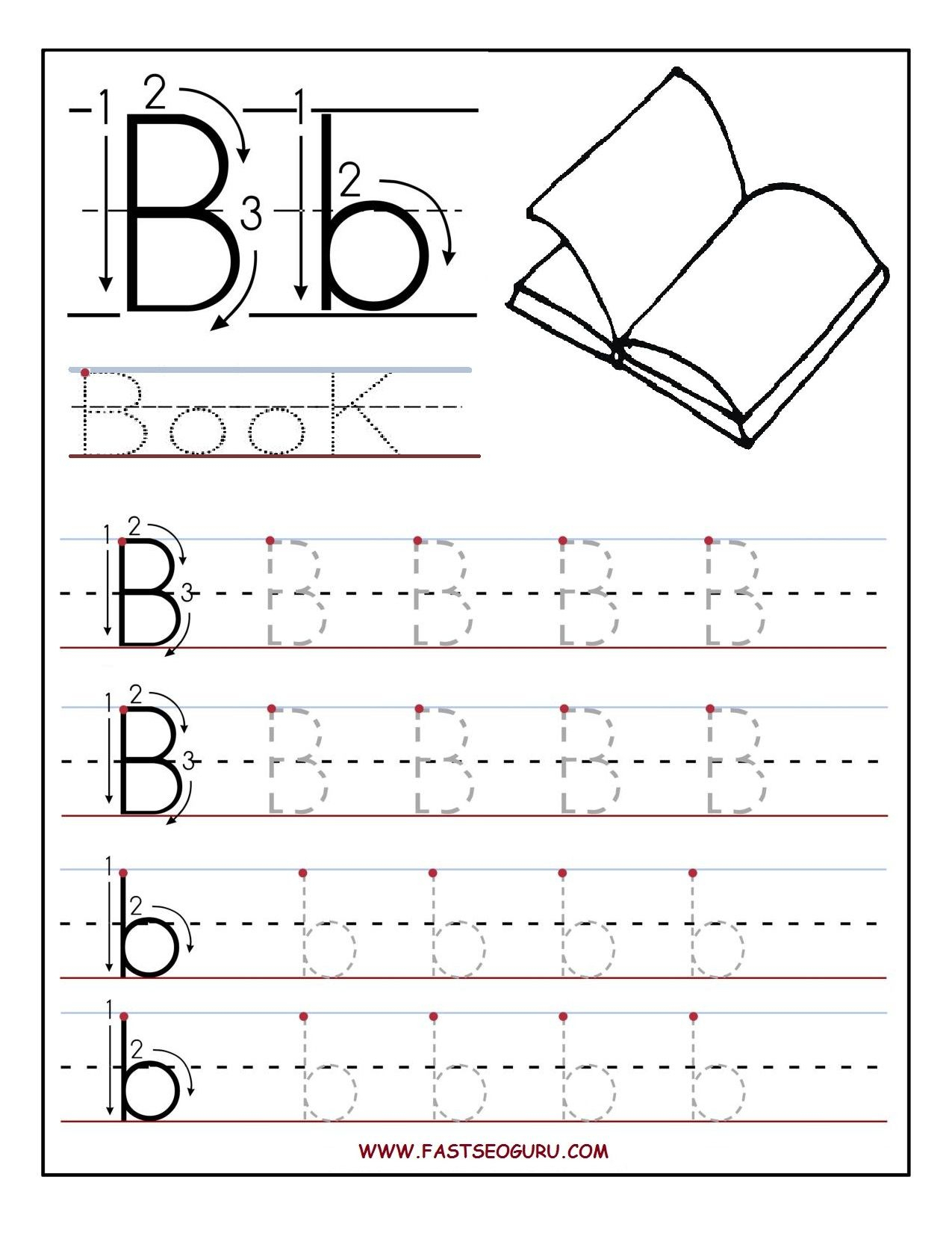 Letter B Traceable Worksheet