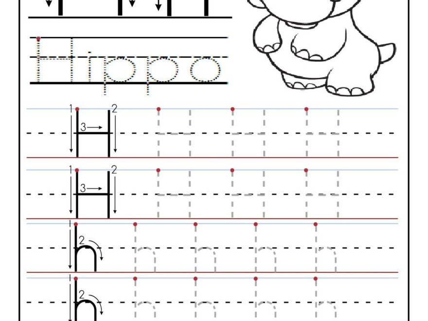 Printable Letter H Tracing Worksheets For Preschool intended for Tracing Letter H Worksheets
