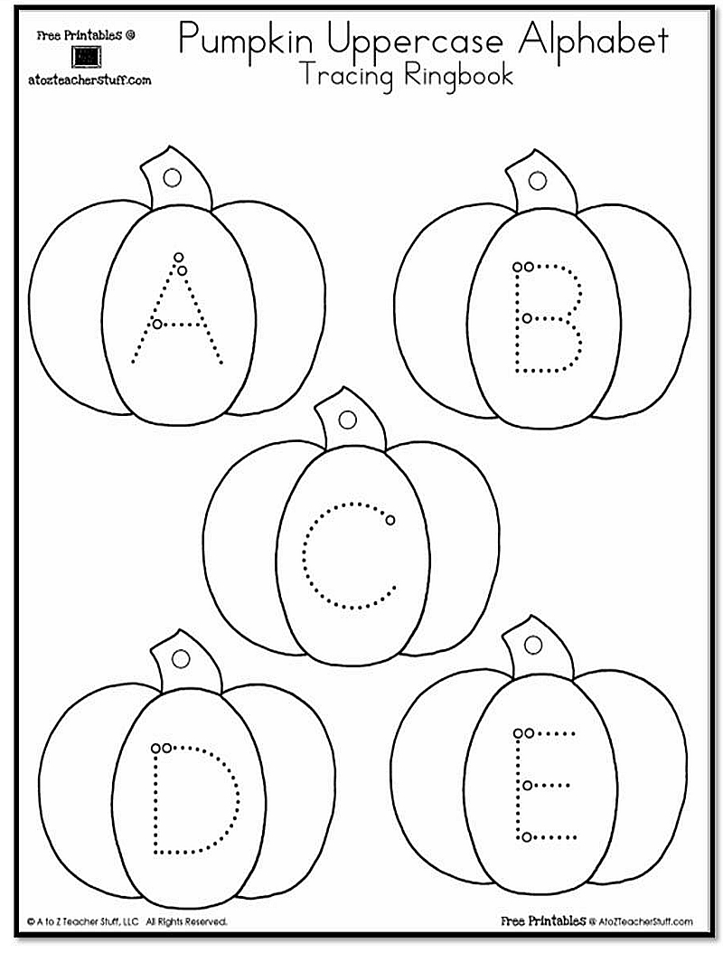 Pumpkin Lowercase And Uppercase Tracing Alphabet | A To Z throughout Tracing Letters Abc