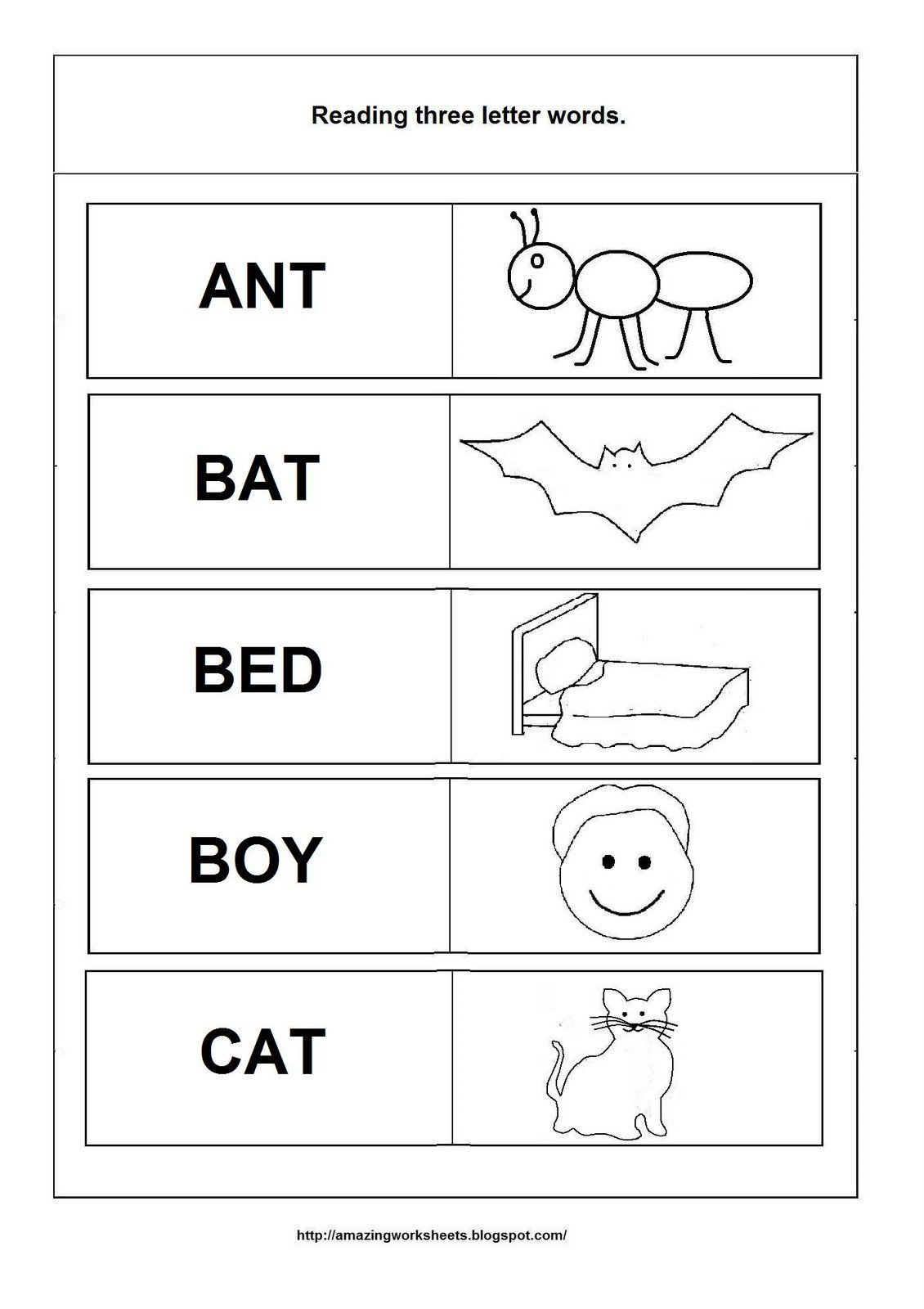 Simple Words - Worksheet | Three Letter Words, 3 Letter in Tracing Three Letter Words Worksheets