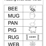 Simple Words - Worksheet | Three Letter Words, Printable for Tracing Letters Words Worksheets