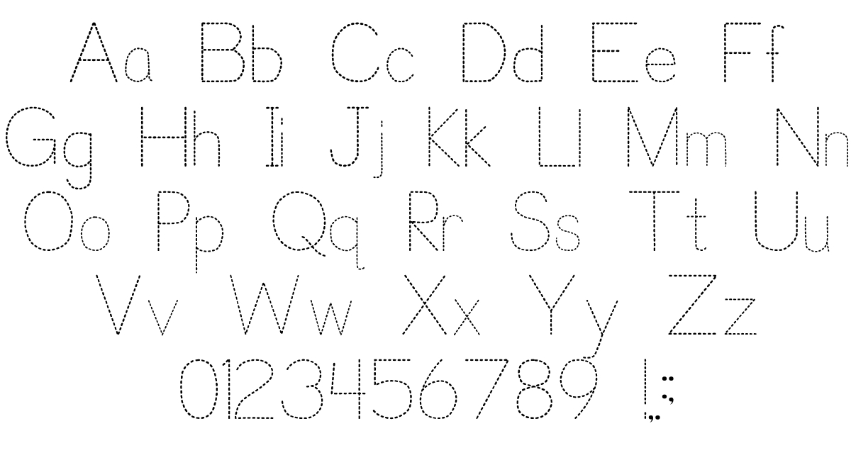 Trace Font For Kids | Designedp. J. Cassel pertaining to Dotted Letters For Tracing Font