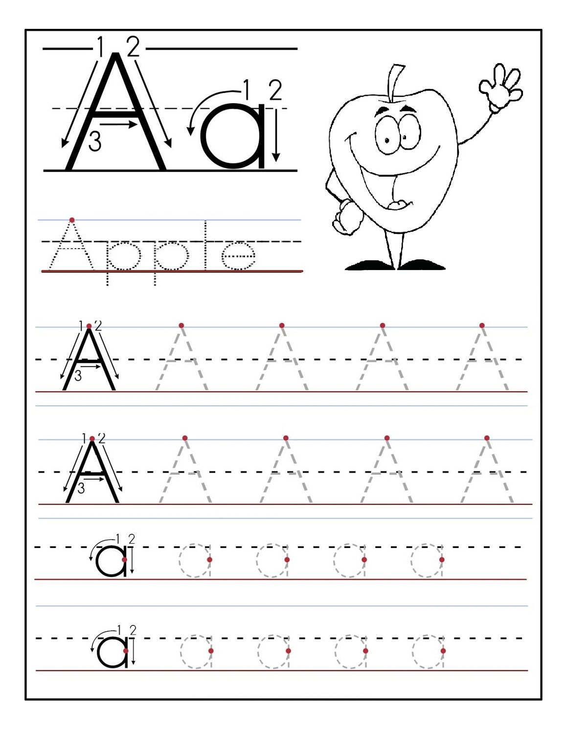 Trace Letter A Sheets To Print | Printable Preschool for Tracing Letter A Worksheets For Preschool