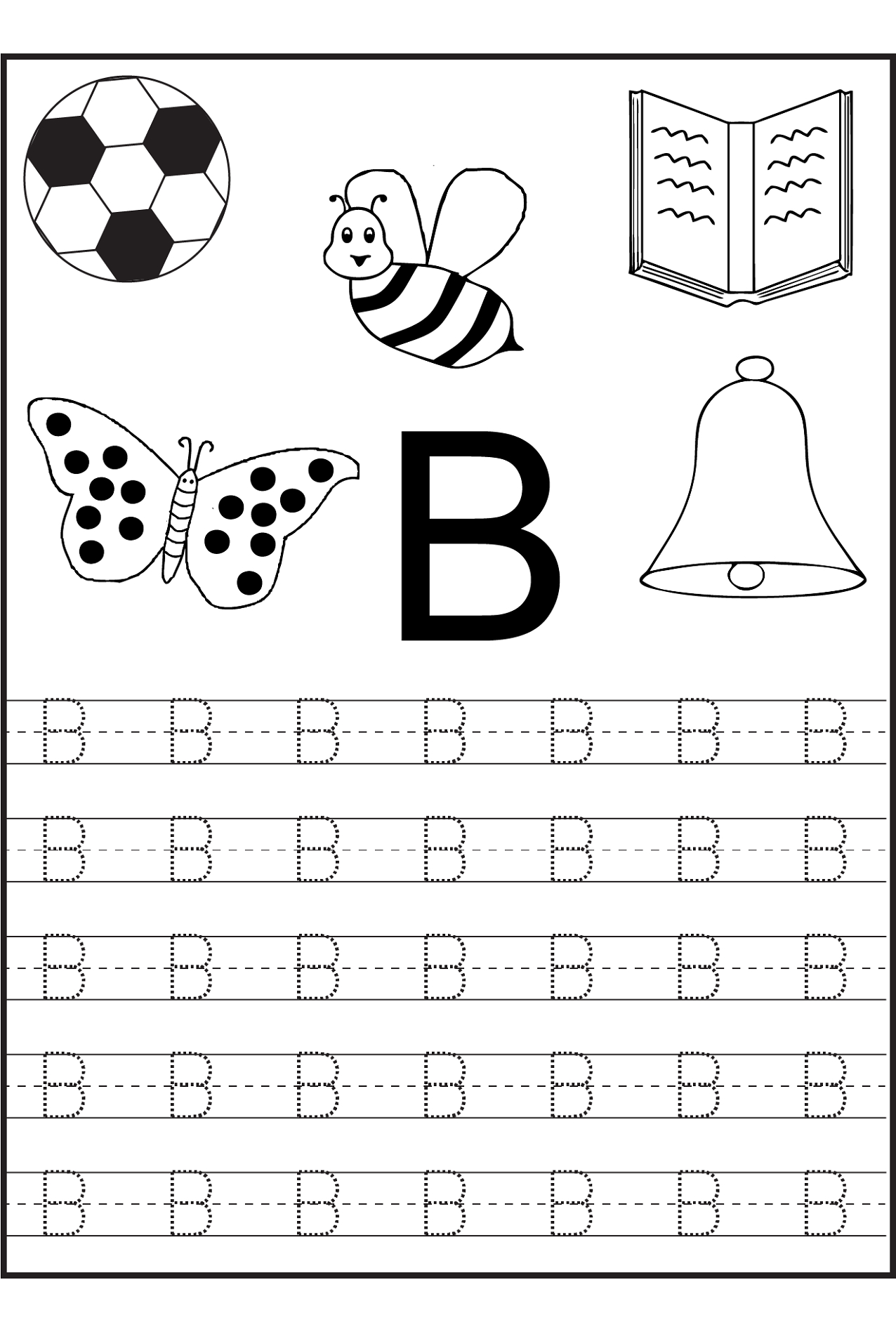 Trace Letter B Worksheets | Activity Shelter with Tracing Letter B Worksheets
