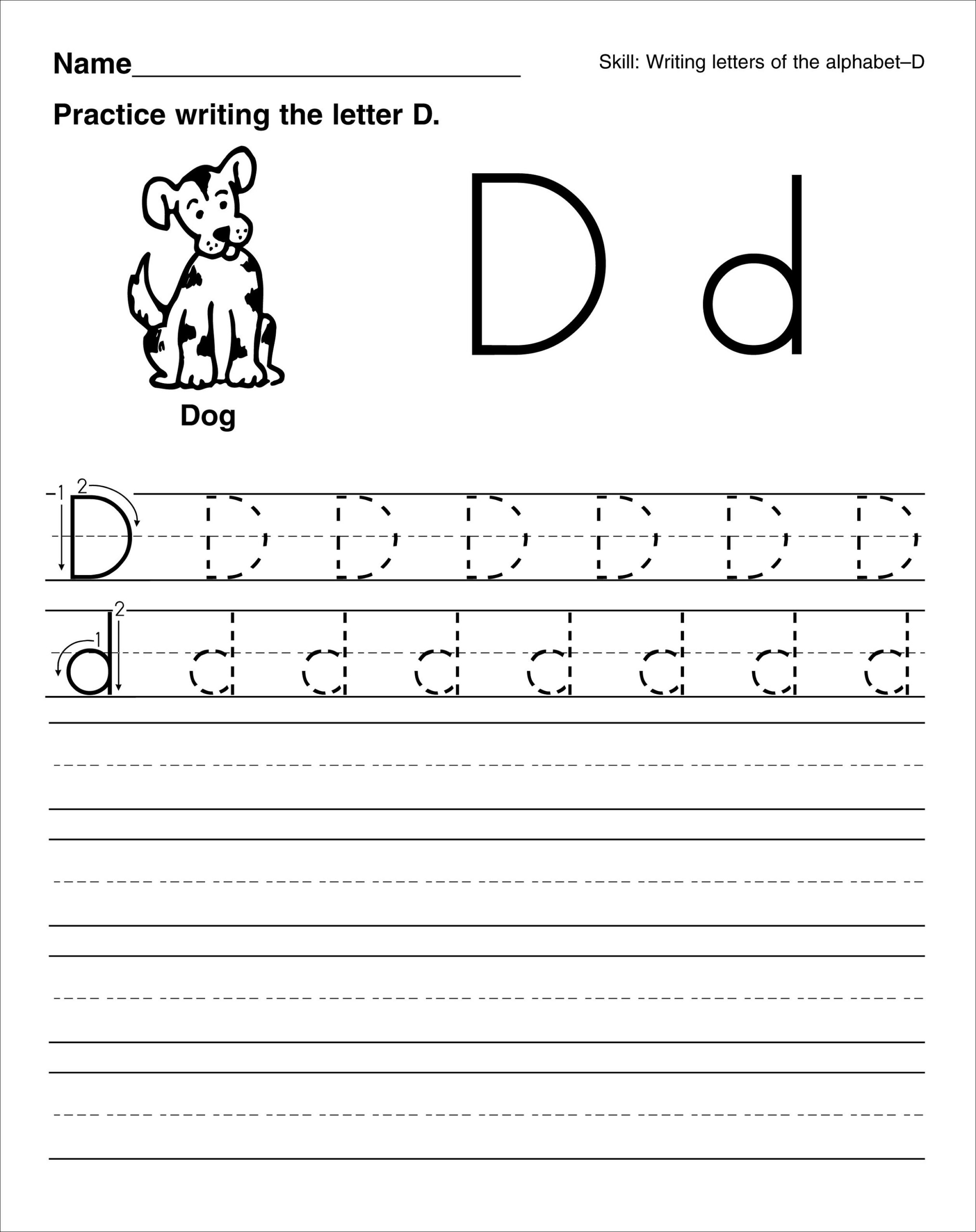 Trace Letter D Worksheets | Activity Shelter within Letter Tracing Worksheets Uk