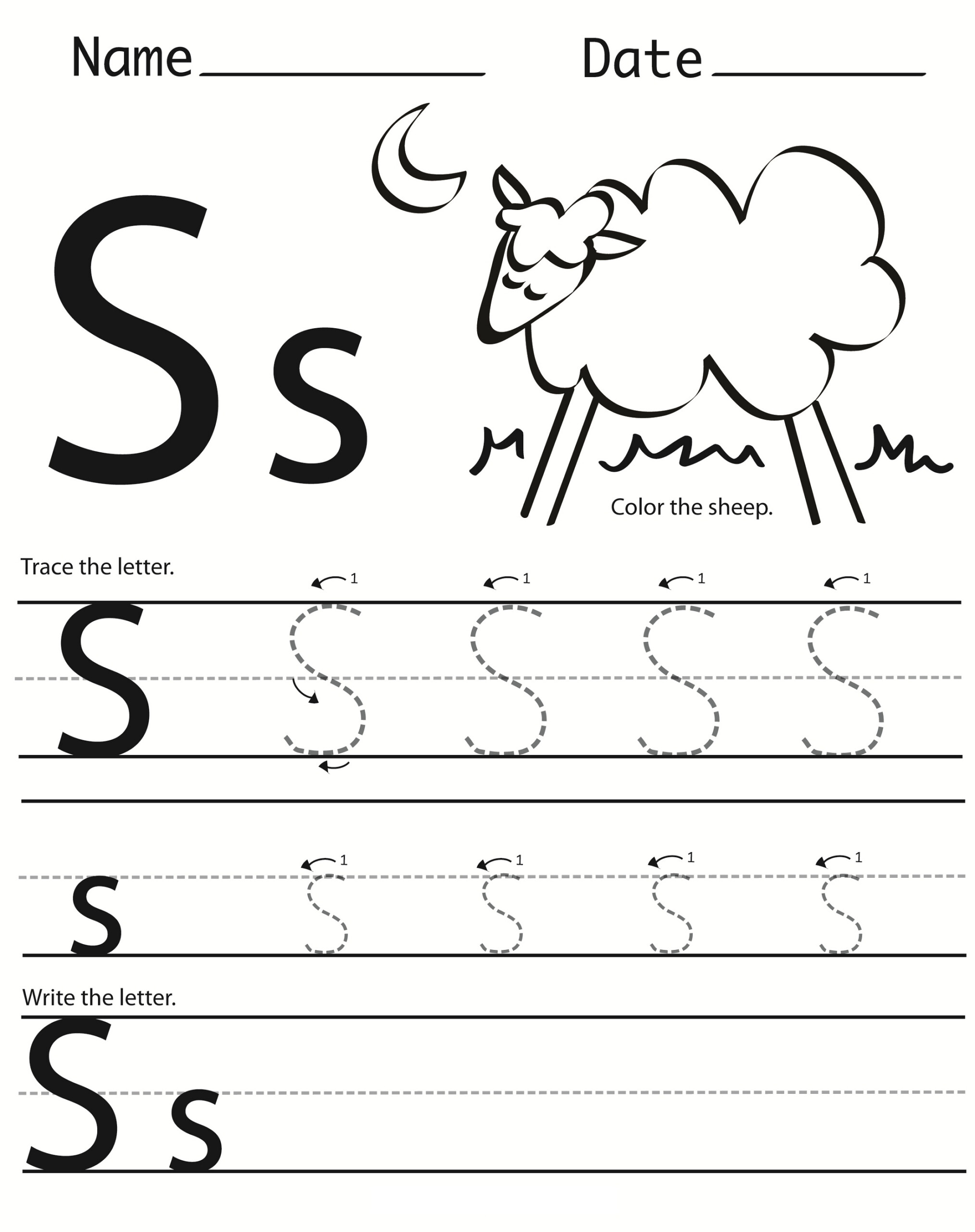 Trace Letter S | Kids Activities intended for S Letter Tracing Worksheet