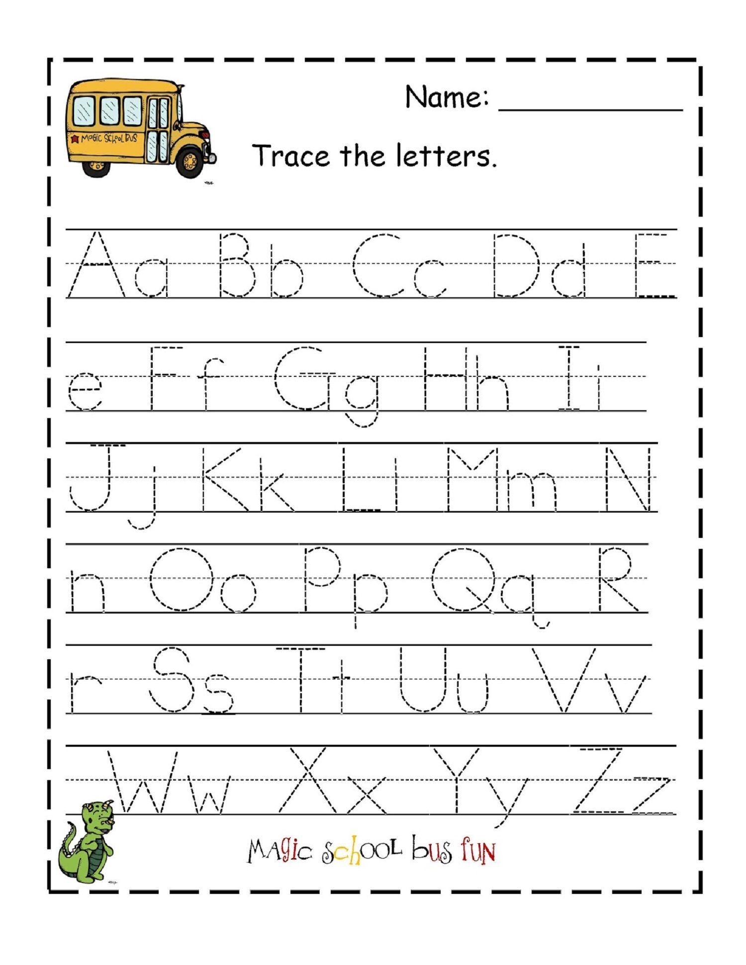 Traceable Alphabet For Learning Exercise | Letter Tracing for Free Printable Tracing Alphabet Letters Az
