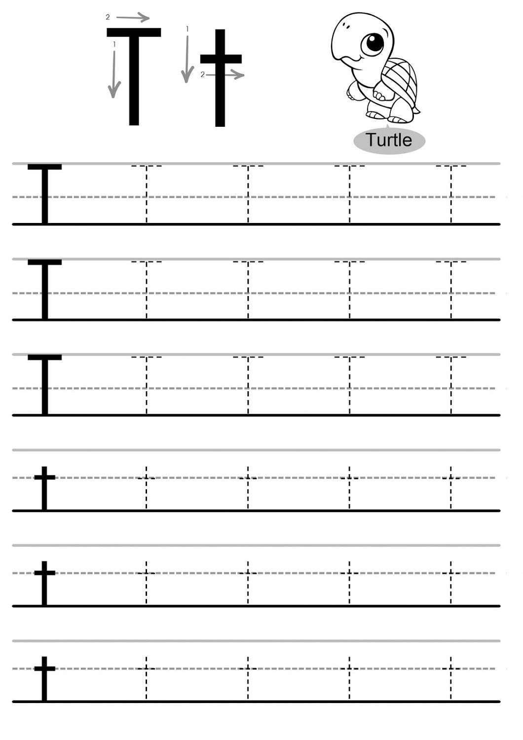 Letter T Tracing Worksheet