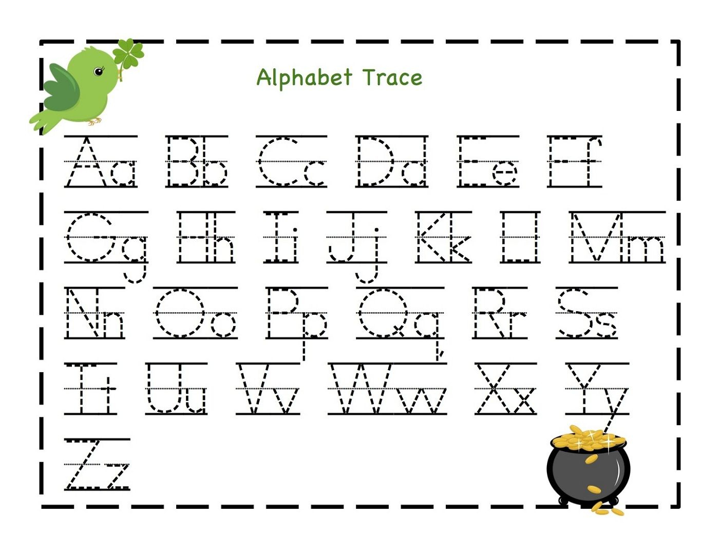 Traceable Letter Worksheets To Print | Alphabet Worksheets pertaining to Tracing Letters Kindergarten Sheets