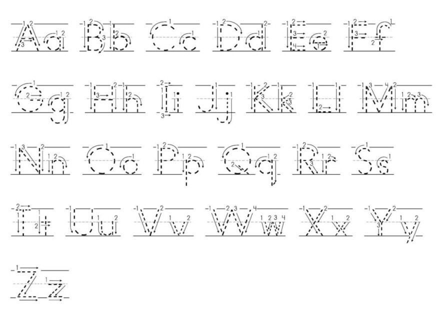 Tracing Abc With Arrows Dotted Print | Tracing Letters in Letter Tracing Worksheets With Arrows