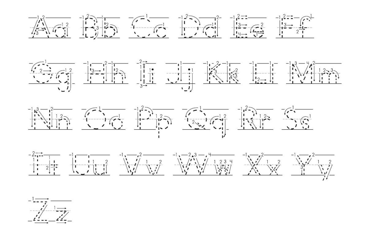 Tracing Letters With Directional Arrows