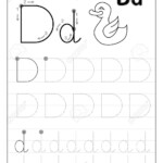 Tracing Alphabet Letter D. Black And White Educational Pages.. within Tracing Letter Dd Worksheet