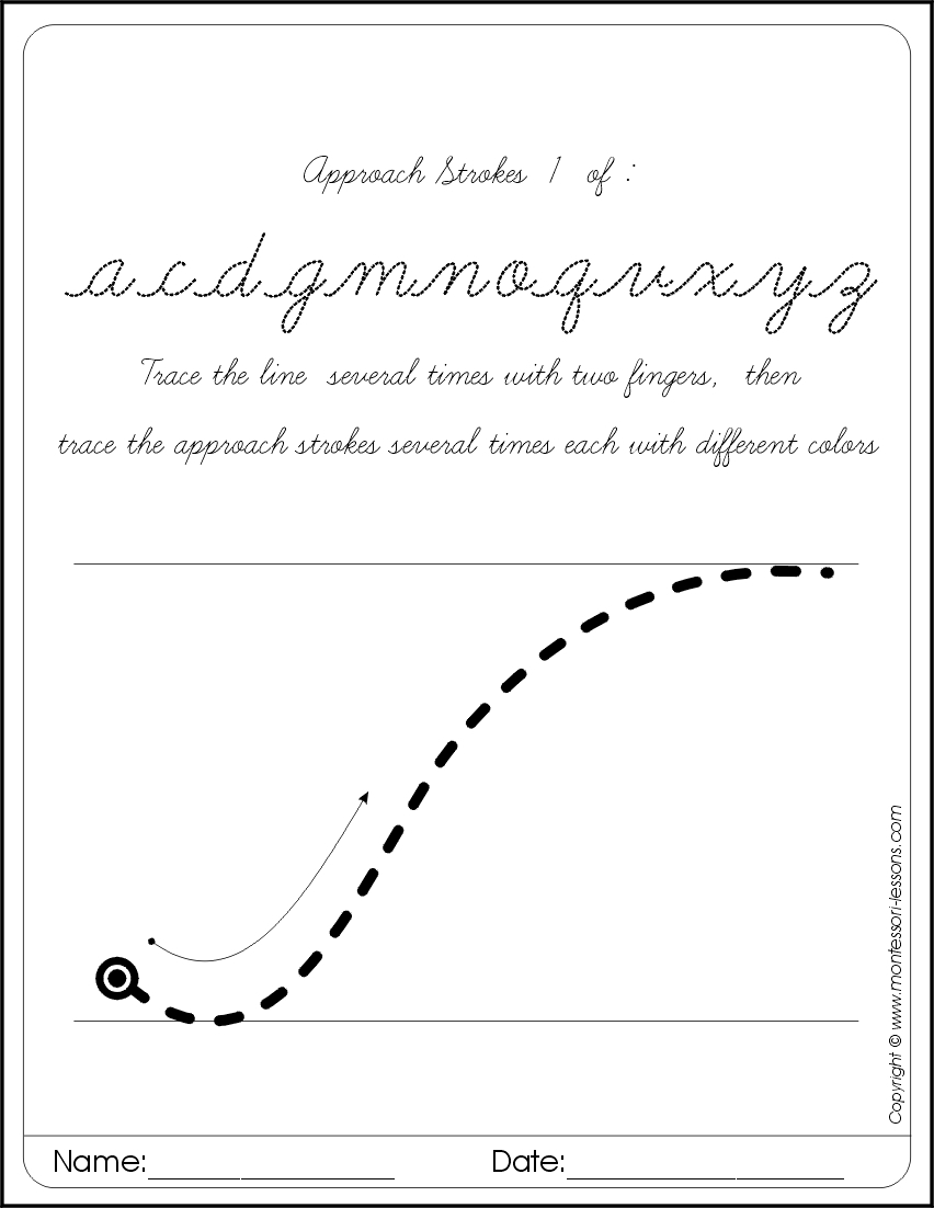 Tracing Approach Letters, Cursive, Big with regard to Tracing Letters Cursive