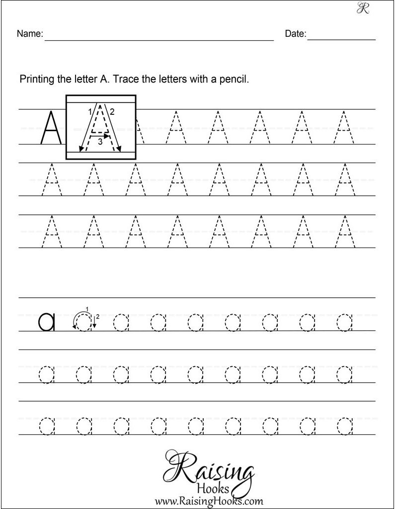 Tracing Each Letter A-Z Worksheets - Raising Hooks for Tracing Letters Az