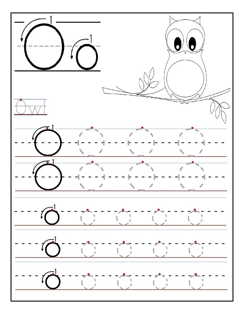 Tracing Letter O Worksheets | Activity Shelter in Trace Letter O Worksheets