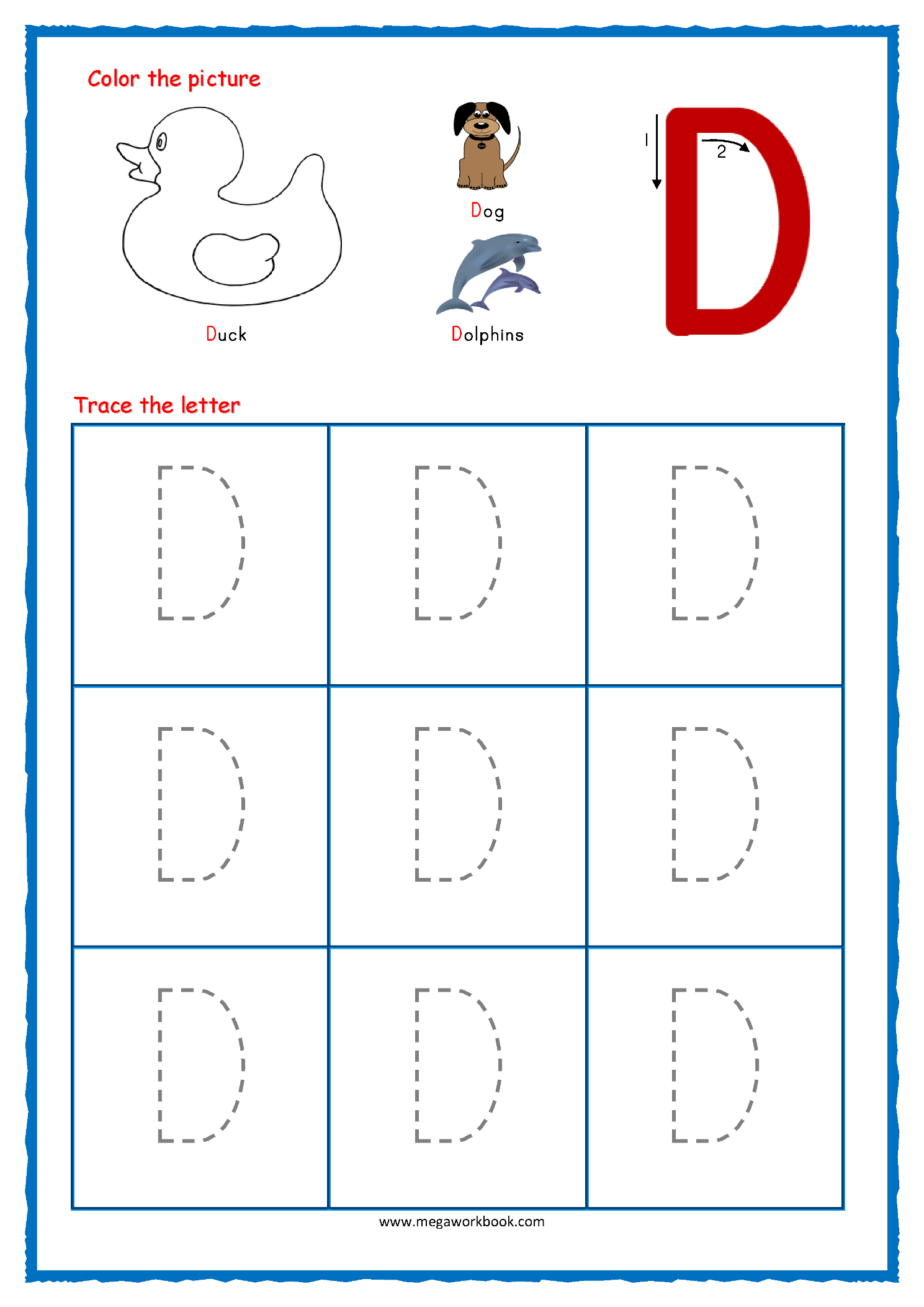 Preschool Printable Letter D Worksheets Printable Cards