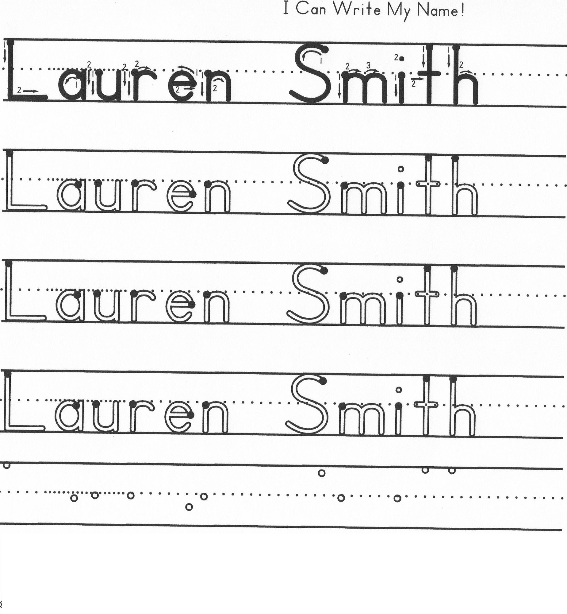 Tracing Name Sheets - Wpa.wpart.co in Dot Letters For Tracing Names