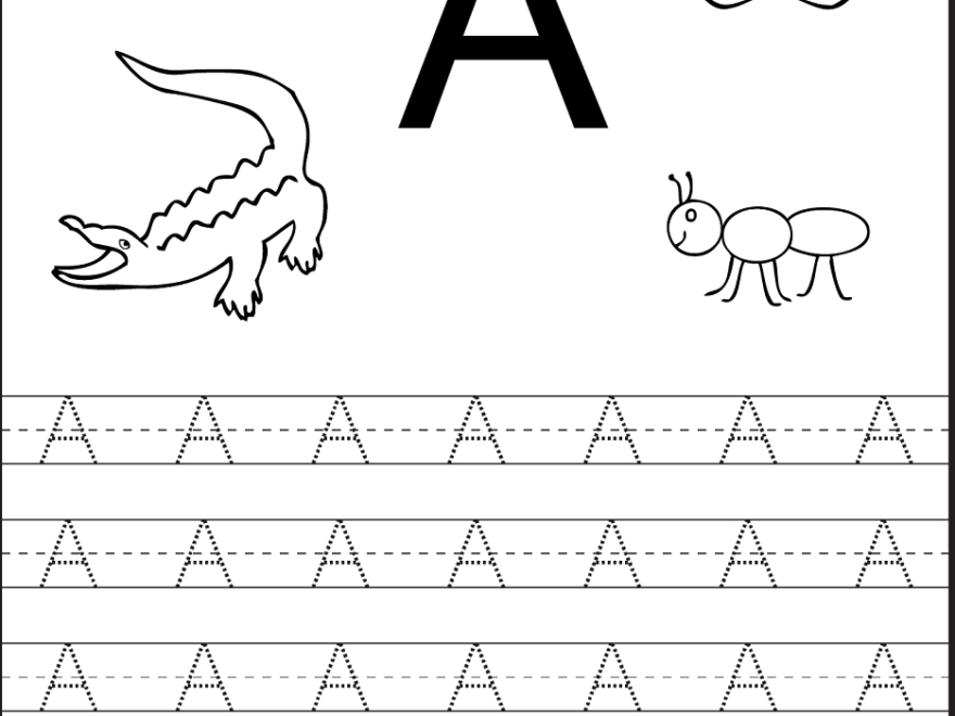 Tracing The Letter A Free Printable | Preschool Worksheets intended for Letter Tracing Activity Worksheets