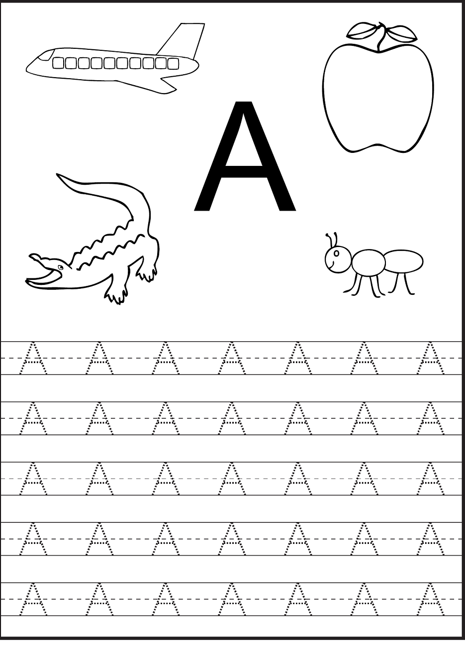 Tracing The Letter A Free Printable | Preschool Worksheets intended for Letter Tracing Activity Worksheets