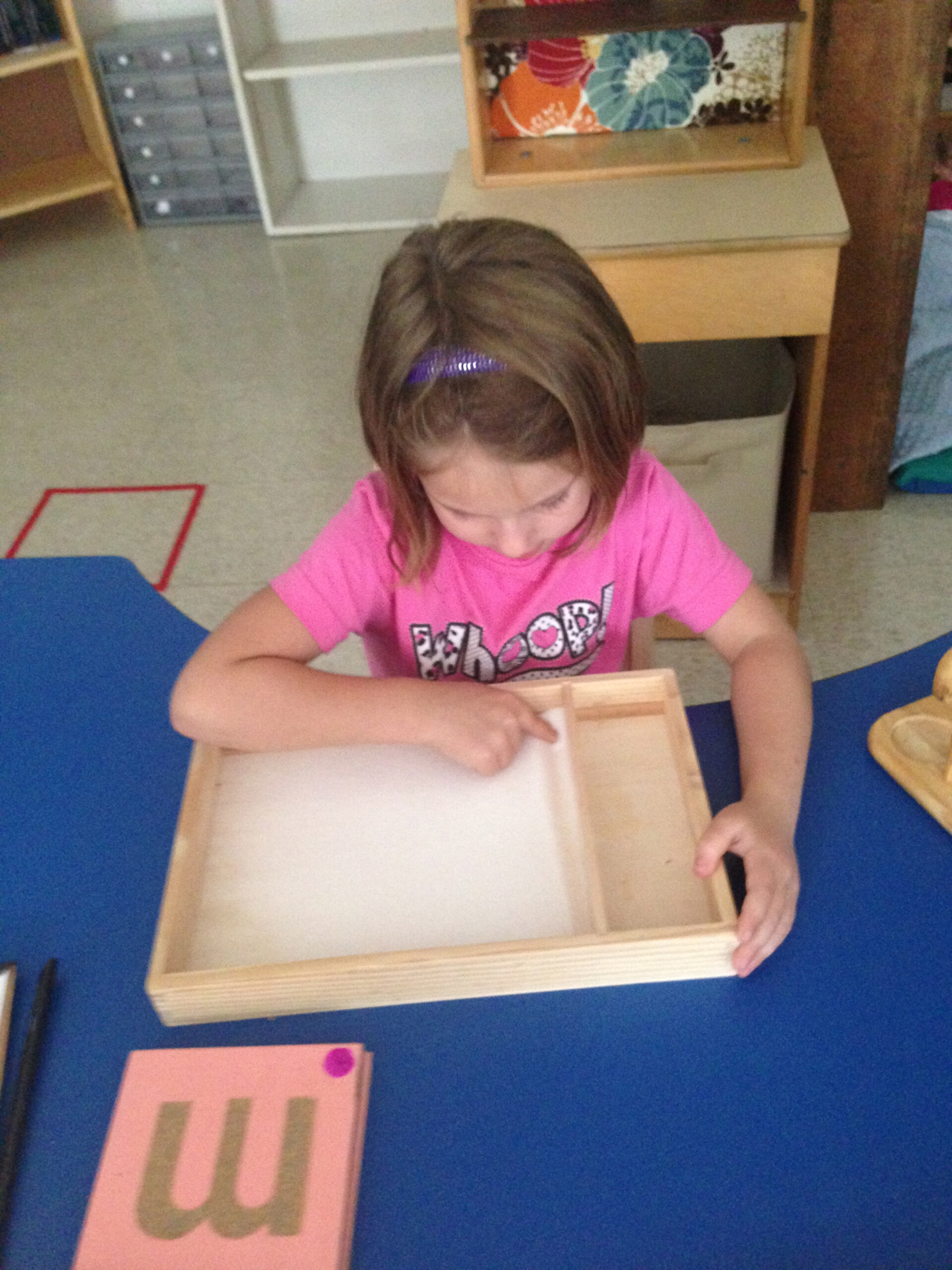 Tracing The Sandpaper Letter And Drawing It In Sand Tray regarding Sand Tracing Letters