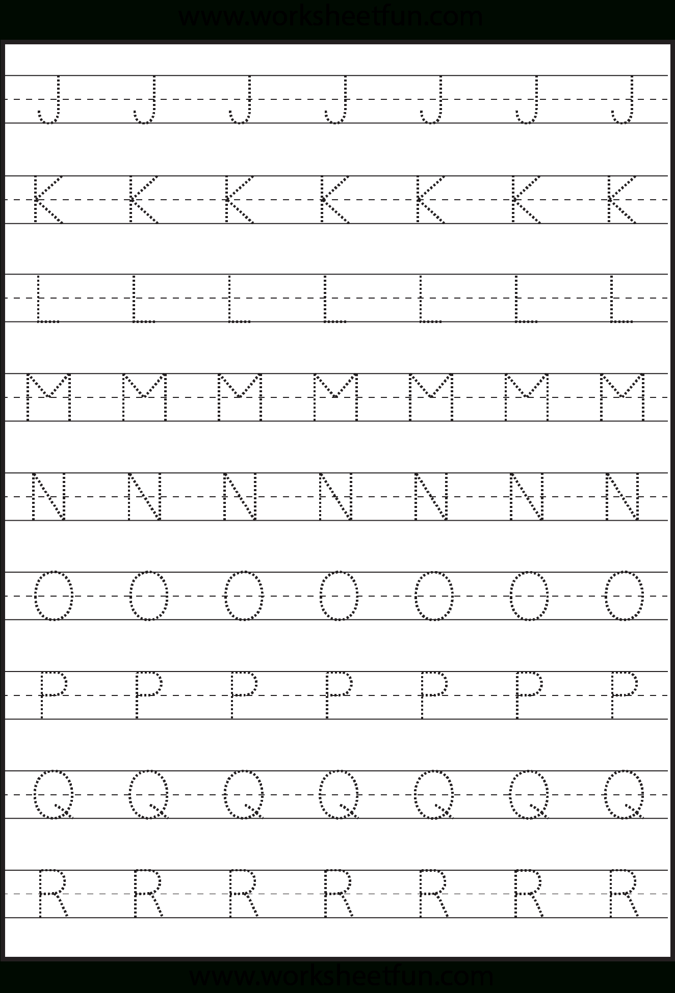 Tracing – Uppercase Letters – Capital Letters – 3 Worksheets for Tracing Uppercase Letters Pdf